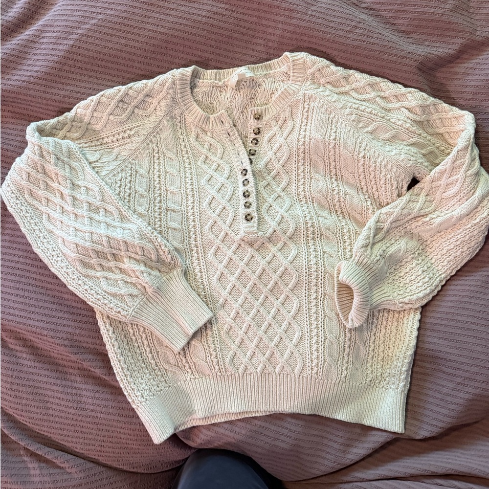 Sezane Ivory Cable Knit Sweater NWOT